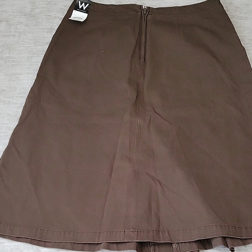 Classic Brown A-Line Women's Skirt - Picture 4 of 4